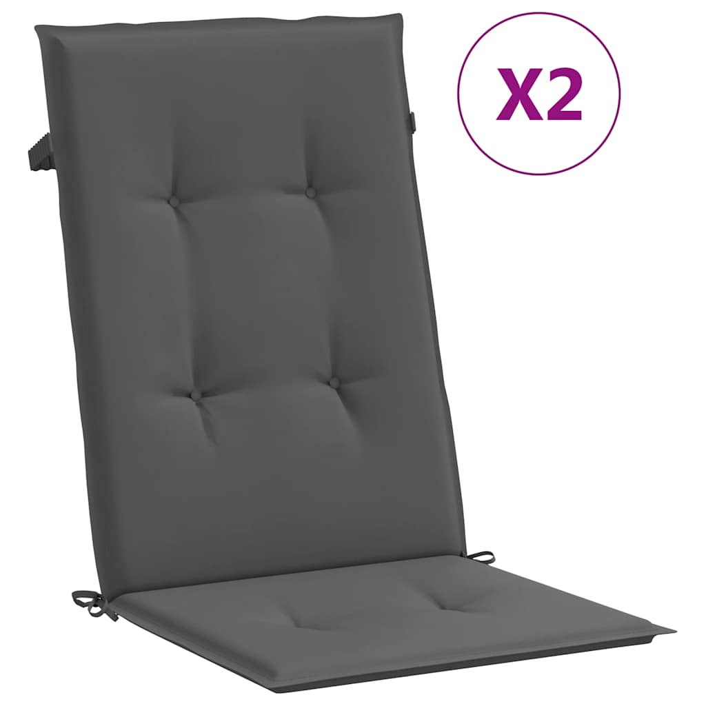 Stolsdynor 2 st antracit 120x50x2 cm tyg