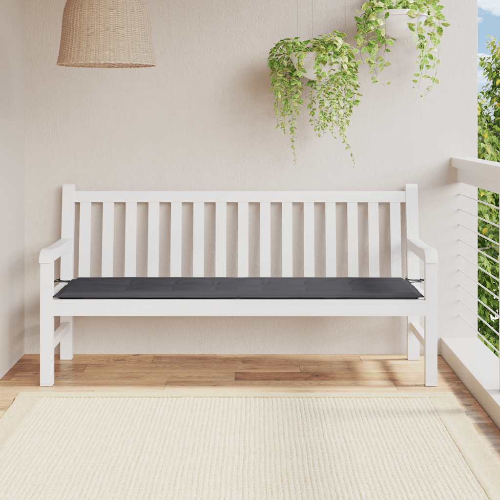 Bänkdyna för trädgården antracit 180x50x3 cm oxfordtyg