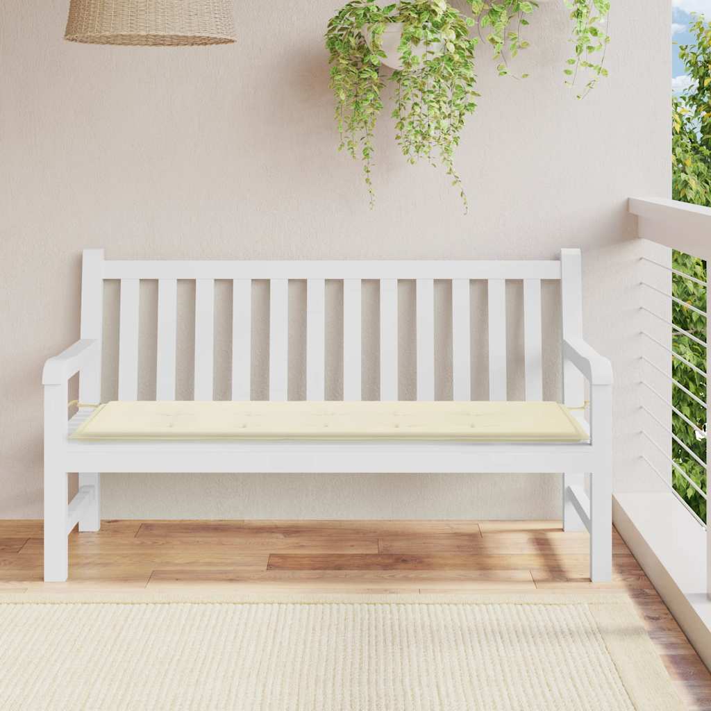 Bänkdyna för trädgården gräddvit 150x50x3 cm oxfordtyg