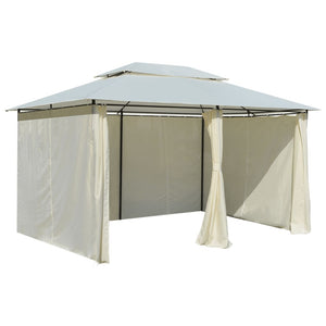 Paviljong med draperier 4x3 m vit