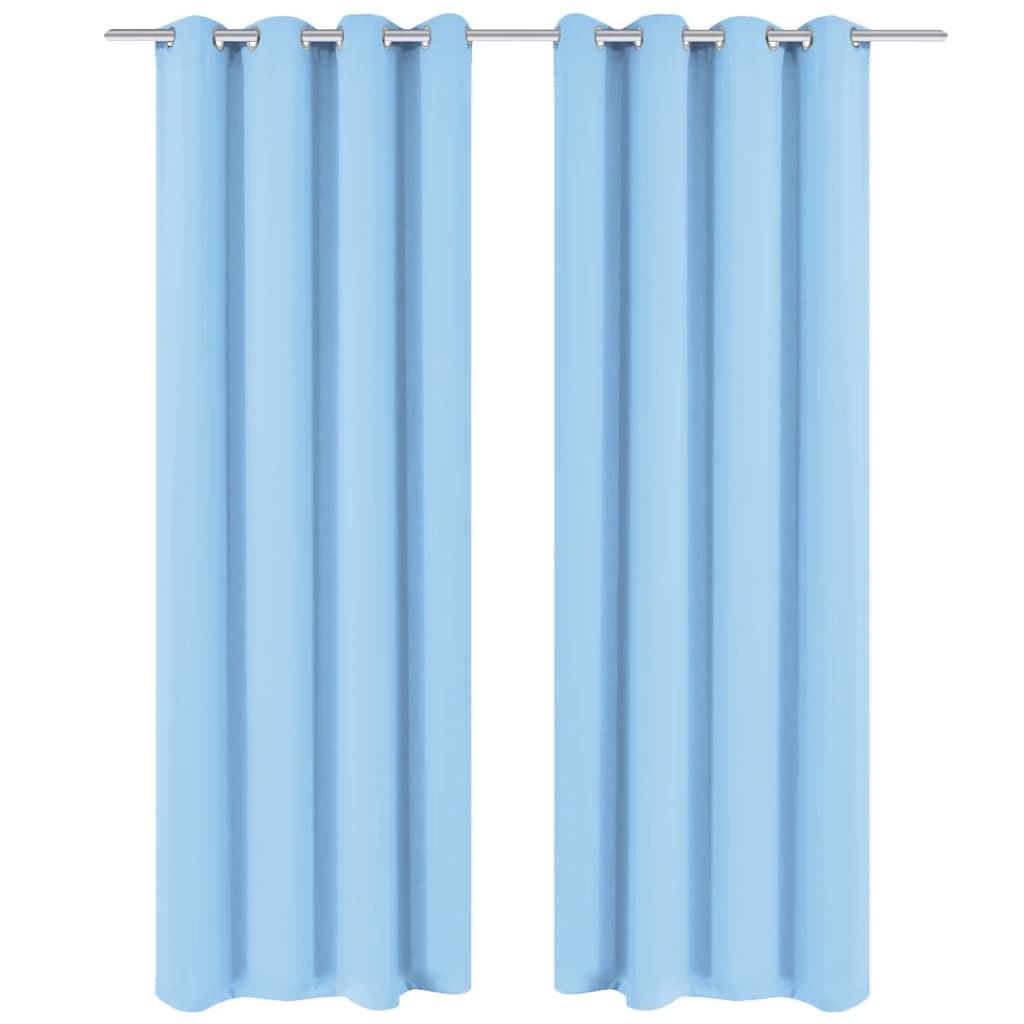 Mörkläggningsgardiner 2 st med öljetter 135x175 cm turkos
