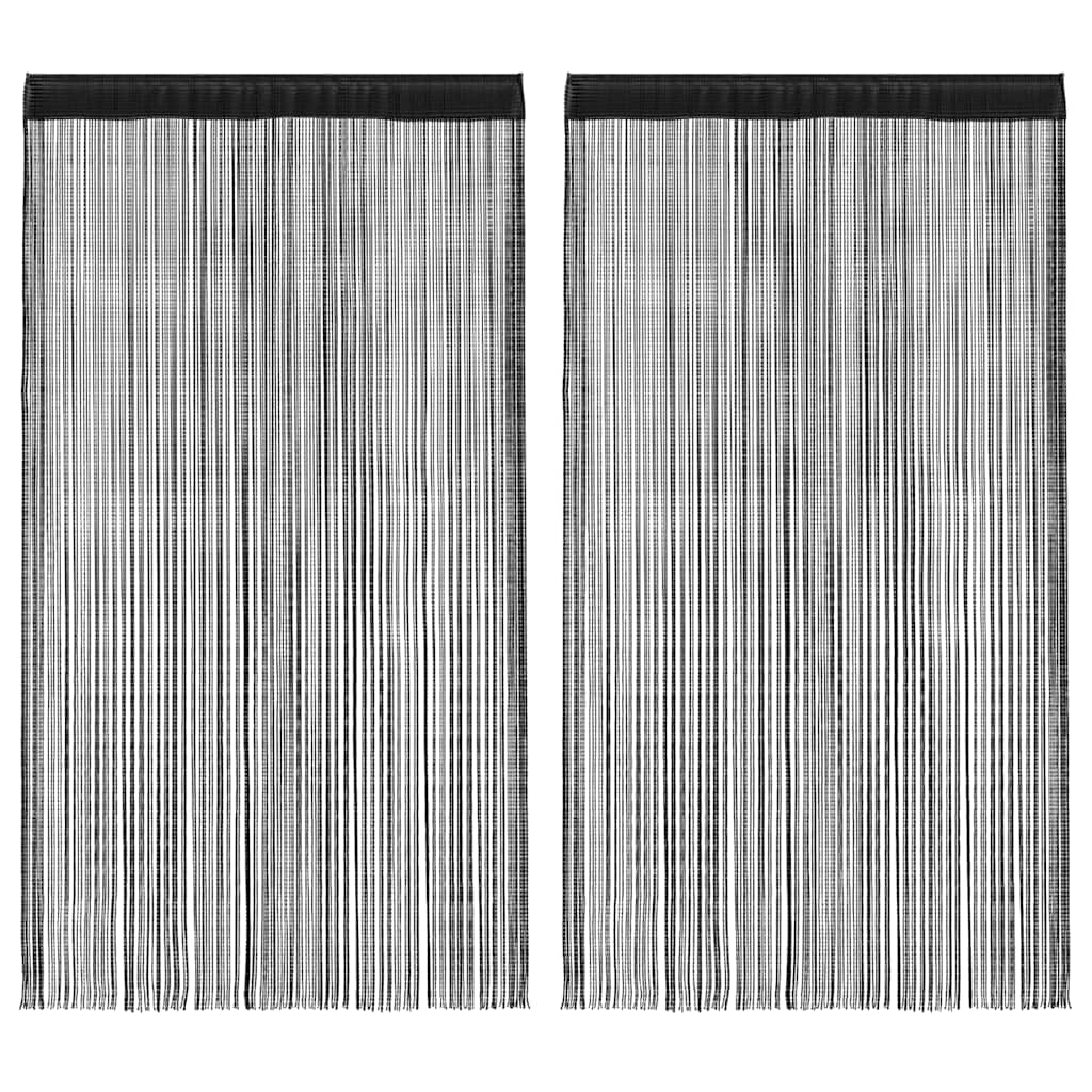 Trådgardiner 2 st 100x250 cm svart