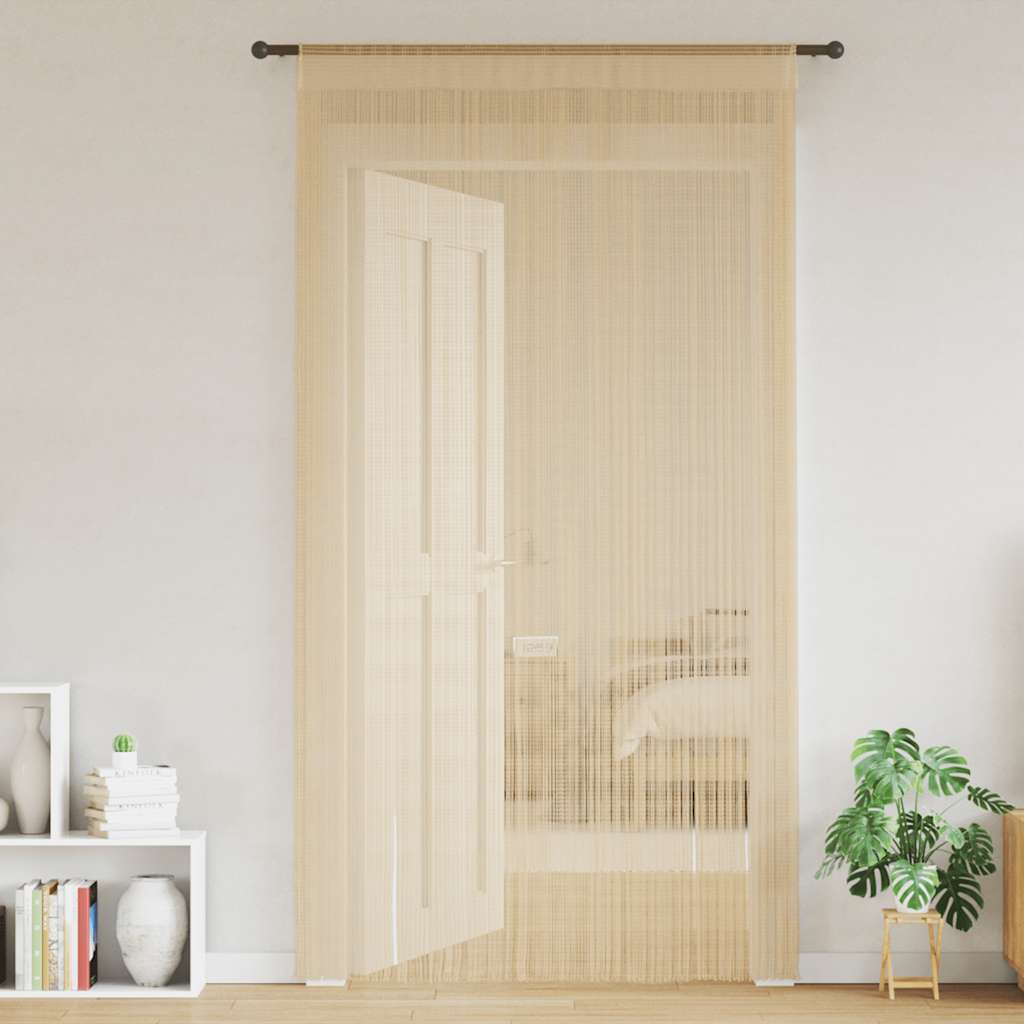 Trådgardiner 2 st 100x250 cm beige