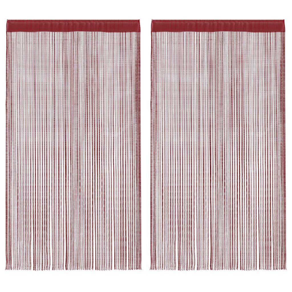 Trådgardiner 2 st 100x250 cm vinröd