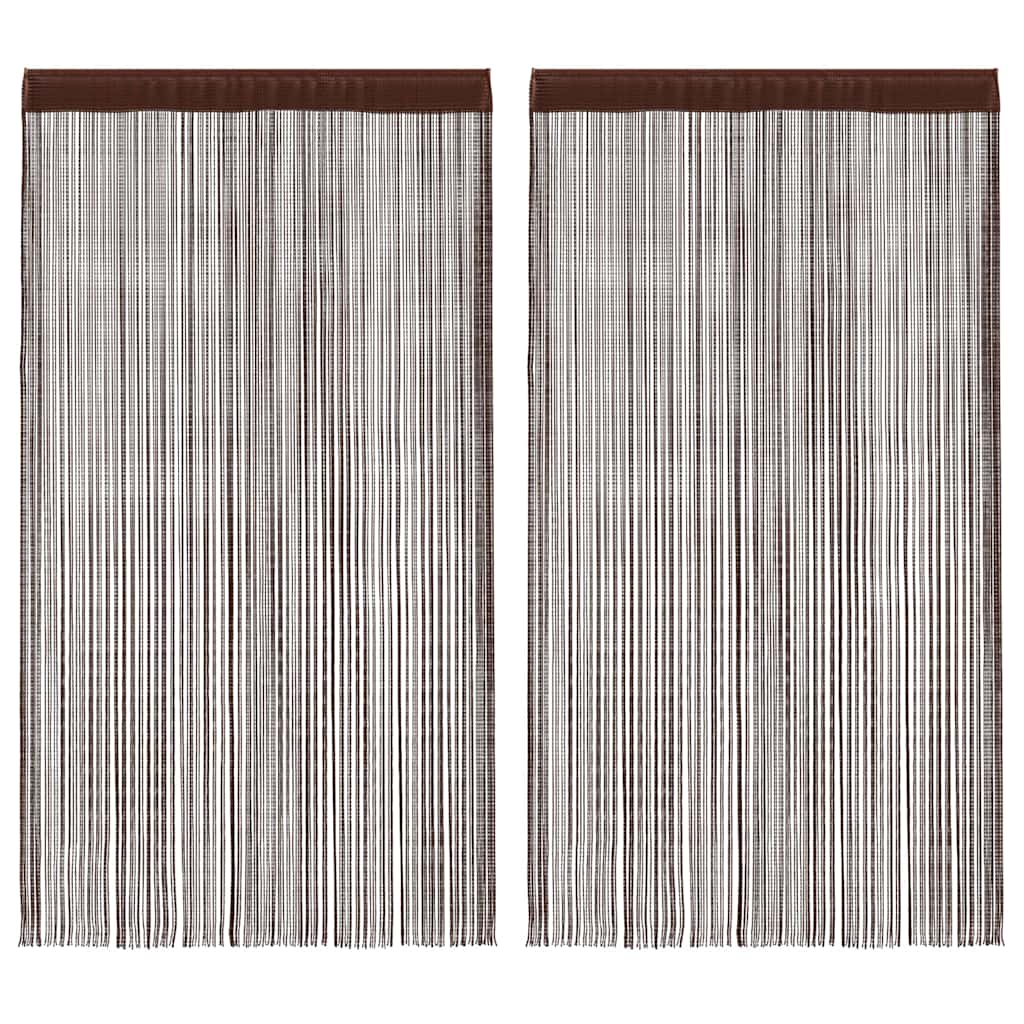 Trådgardiner 2 st 140x250 cm brun