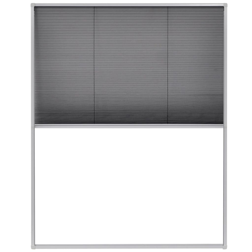 Plisserat insektsnät för fönster 80x100 cm aluminium