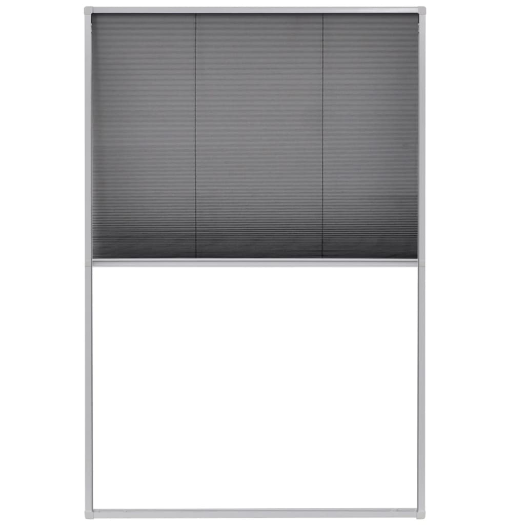 Plisserat insektsnät för fönster 80x120 cm aluminium