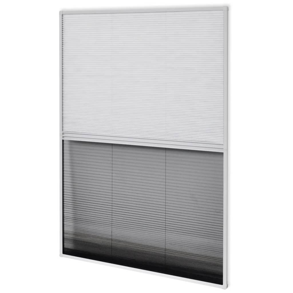 Plisserat insektsnät med jalusi för fönster 60x80 cm aluminium