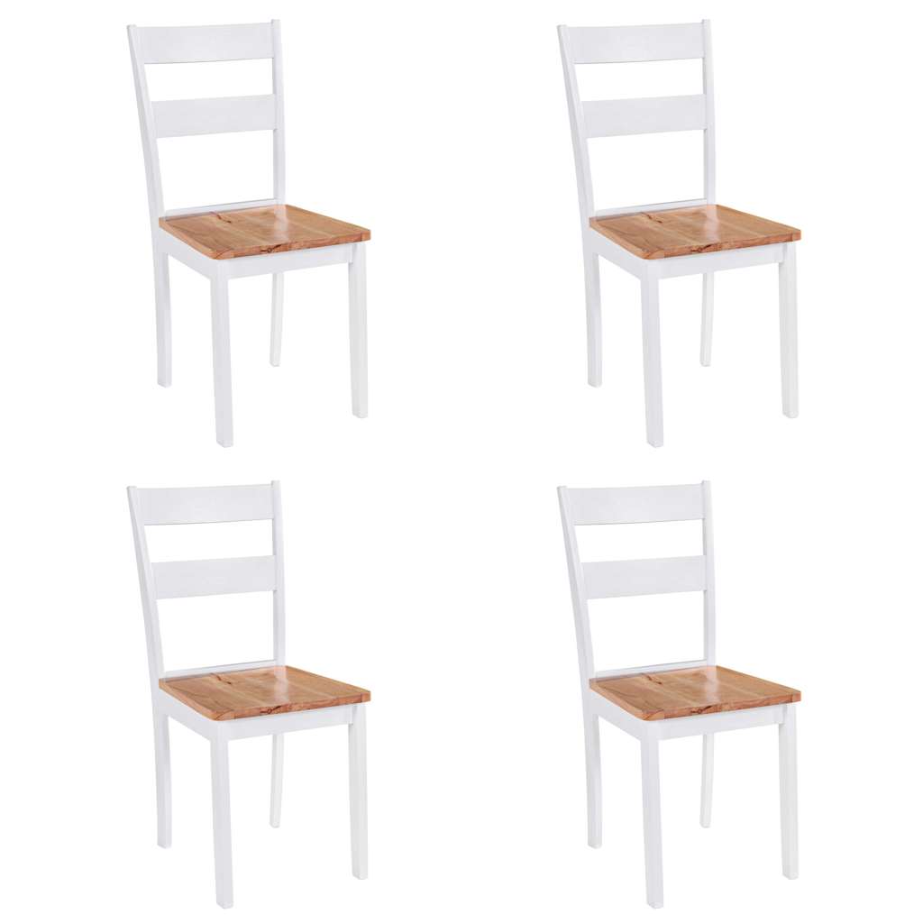 Matstolar 4 st vit massivt gummiträ