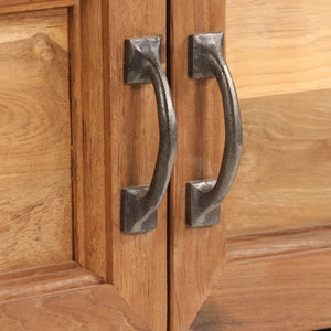 TV-bänk återvunnen teak och stål 120x30x40 cm