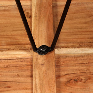 Barmöbler 3 delar massiv akacia, äkta läder & kanvas