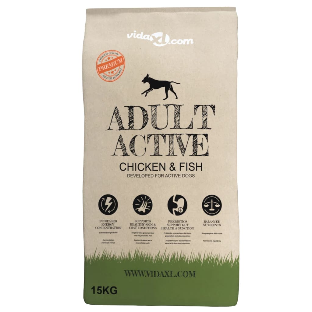 Premium hundmat torr Adult Active Chicken & Fish 2 st 30 kg