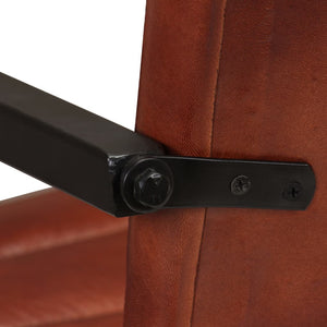 Matstolar 6 st brun äkta läder