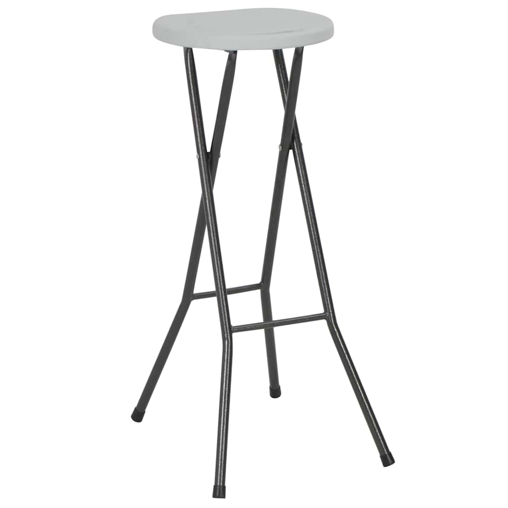 Hopfällbara barstolar 2 st HDPE och stål vit