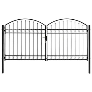 Dubbelgrind med välvd topp 300x150 cm stål svart