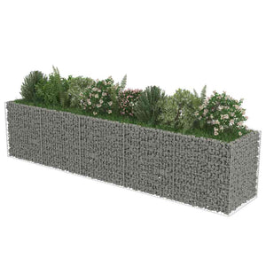 Planteringsgabion upphöjd galvaniserat stål 450x90x100 cm