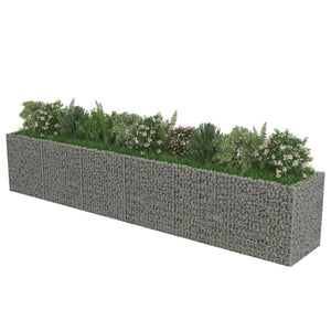 Planteringsgabion upphöjd galvaniserat stål 540x90x100 cm