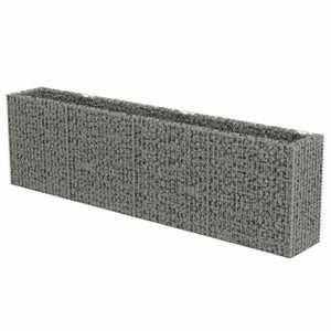 Planteringsgabion upphöjd galvaniserat stål 360x50x100 cm