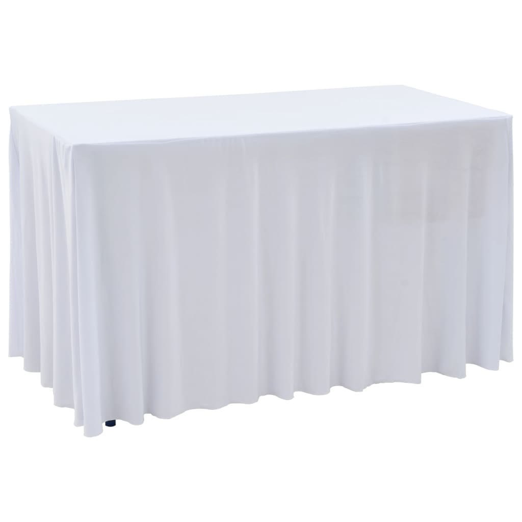 Bordsöverdrag 2 st stretch golvlångt vit 120x60,5x74 cm