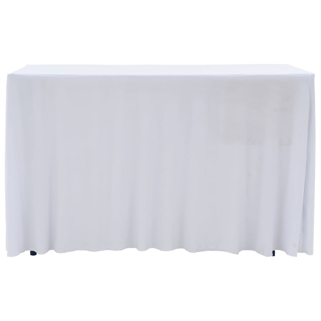 Bordsöverdrag 2 st stretch golvlångt vit 120x60,5x74 cm