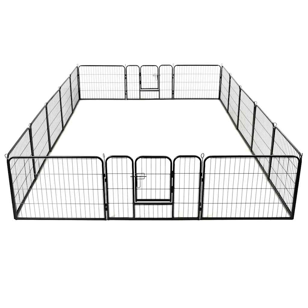 Hundhage 16 paneler stål 60x80 cm svart