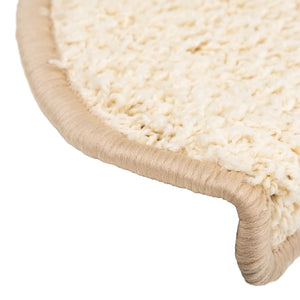 Trappmattor 15 st 65x21x4 cm krämfärgade halvrunda stora