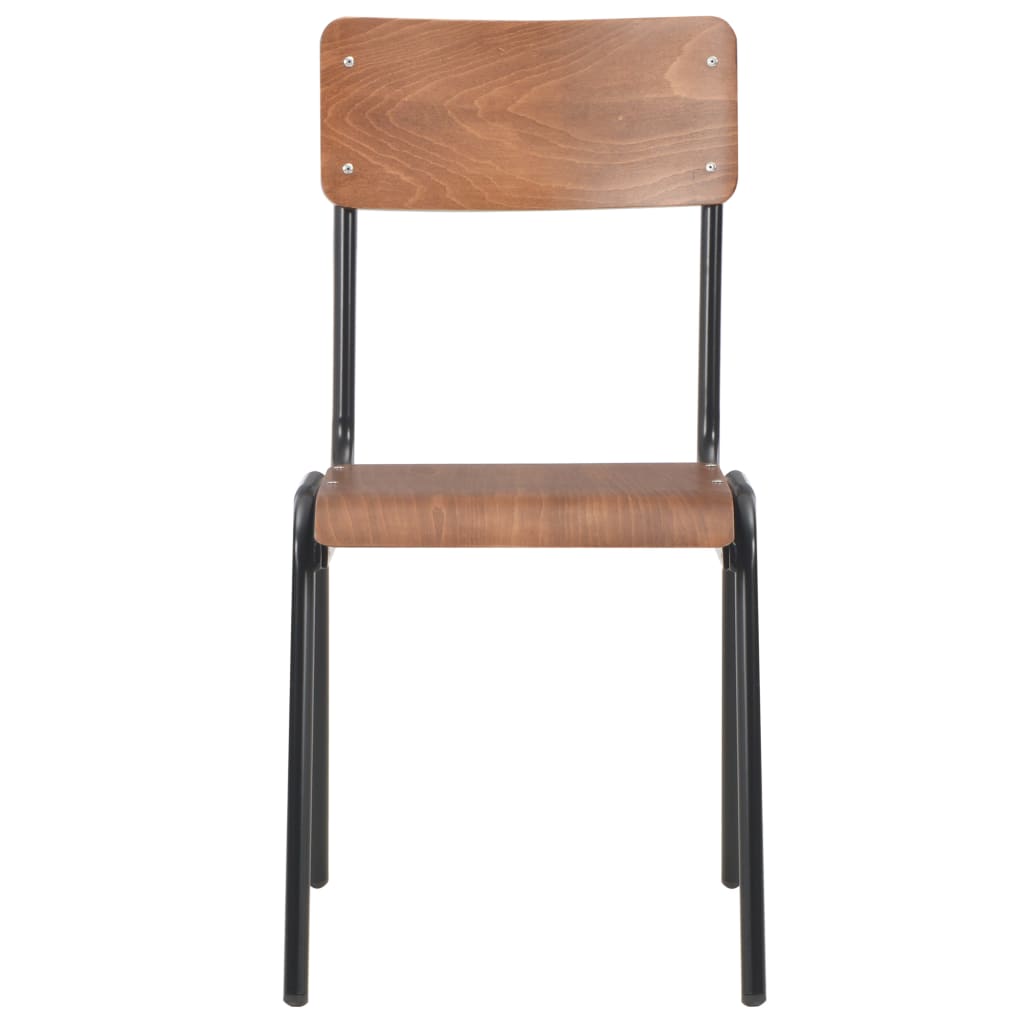 Matstolar 2 st massiv plywood stål brun