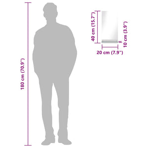 Väggspegel med hylla 20x40 cm härdat glas