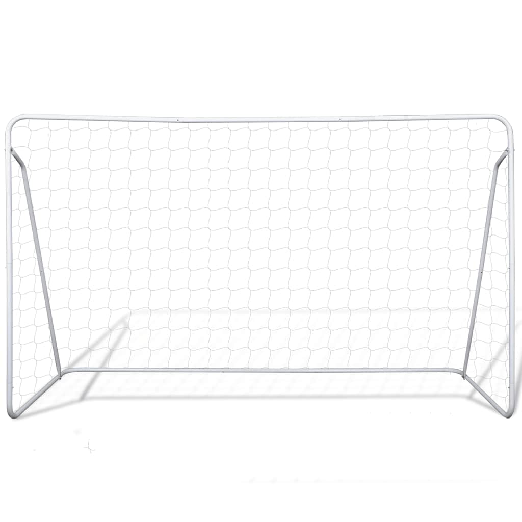 Fotbollsmål med nät stål 240 x 90 x 150 cm högkvalitativ
