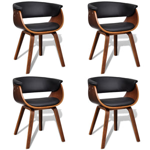 Matstolar 4 st böjträ och konstläder