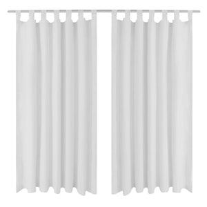 2-pack gardiner med öglor i vit microsatin 140 x 175 cm