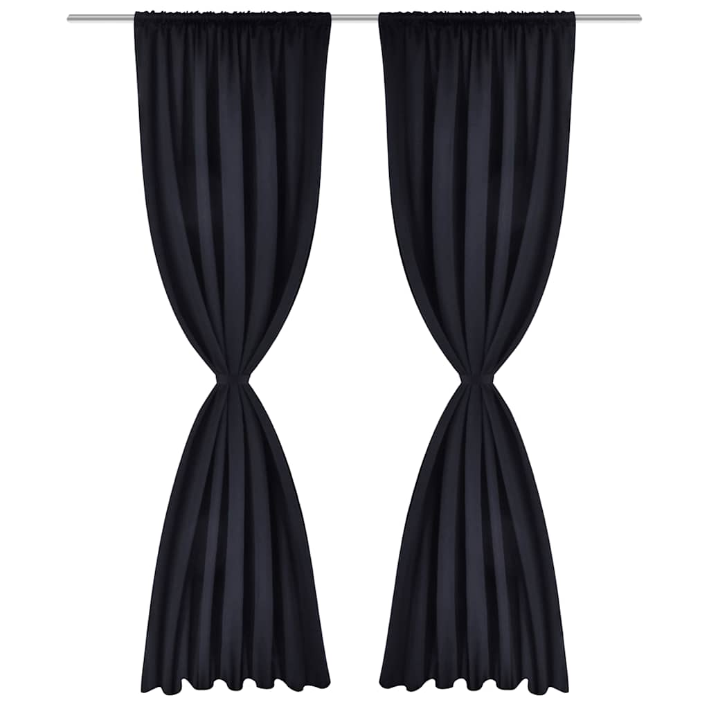 2-pack svarta gardiner med hyskupphängning 135 x 245 cm
