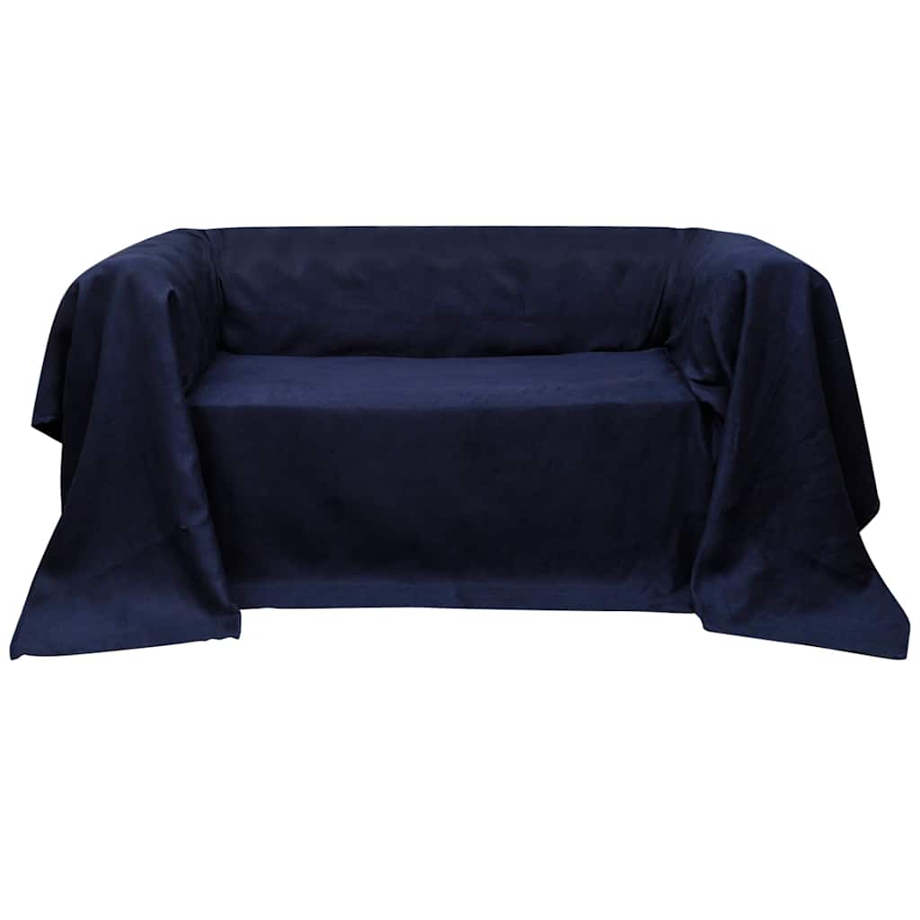 Möbelöverdrag i imiterad mocka marinblå 210 x 280 cm