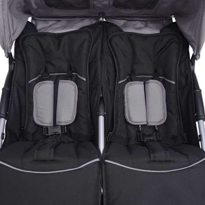 Tvillingvagn stål grå och svart