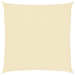 Solskärmssegel HDPE kvadratiskt 3,6 x 3,6 m gräddvitt