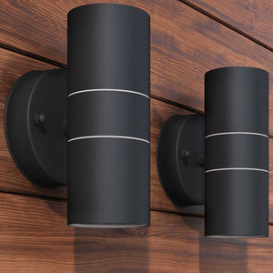 Utomhusvägglampa LED 2 st rostfritt stål uppåt/nedåt