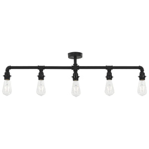 Taklampa svart 5 x E27-lampor