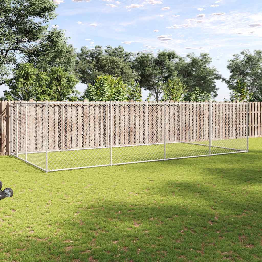 Hundgård för utomhusbruk 7,6x3,8x1,9 m