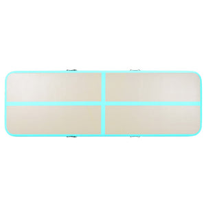 Uppblåsbar gymnastikmatta med pump 700x100x10 cm PVC grön