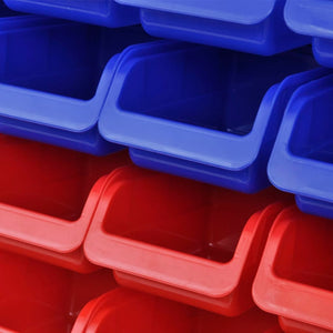 Väggmonterade förvaringshyllor för garageverktyg 2 st blå & röda