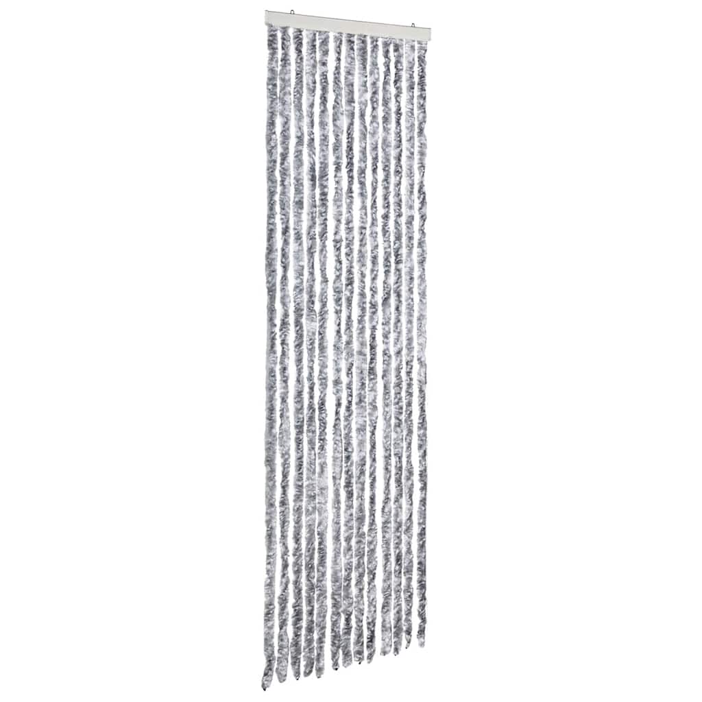 Insektsdraperi vit och grå 56x185 cm chenille
