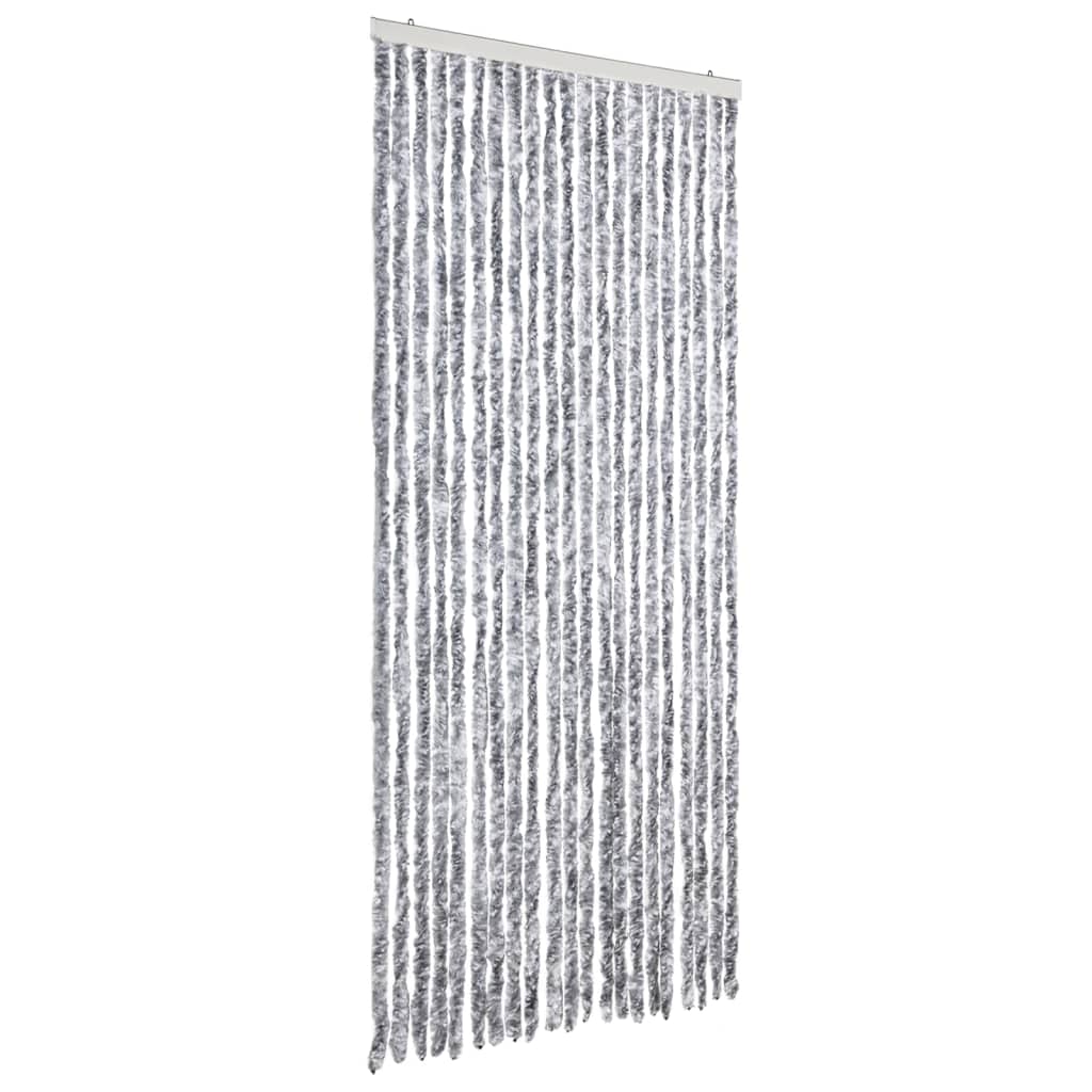 Insektsdraperi vit och grå 90x220 cm chenille