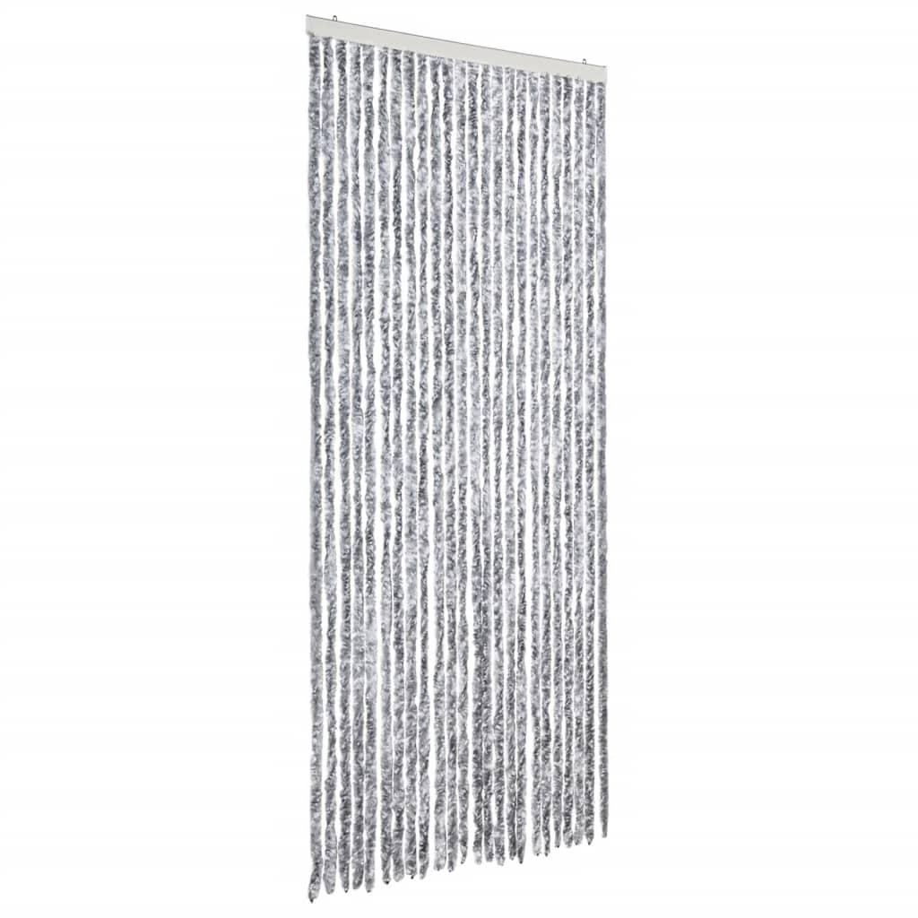 Insektsdraperi vit och grå 100x220 cm chenille