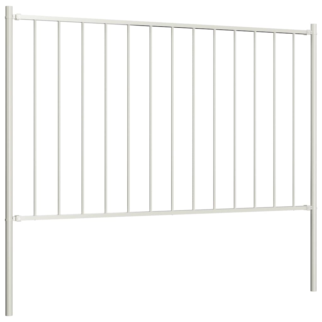 Staketpanel Woerden med stolpar stål 1,7x1,25 m vit
