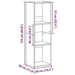 Bokhylla/tv-bänk sonoma-ek 36x30x114 cm konstruerat trä