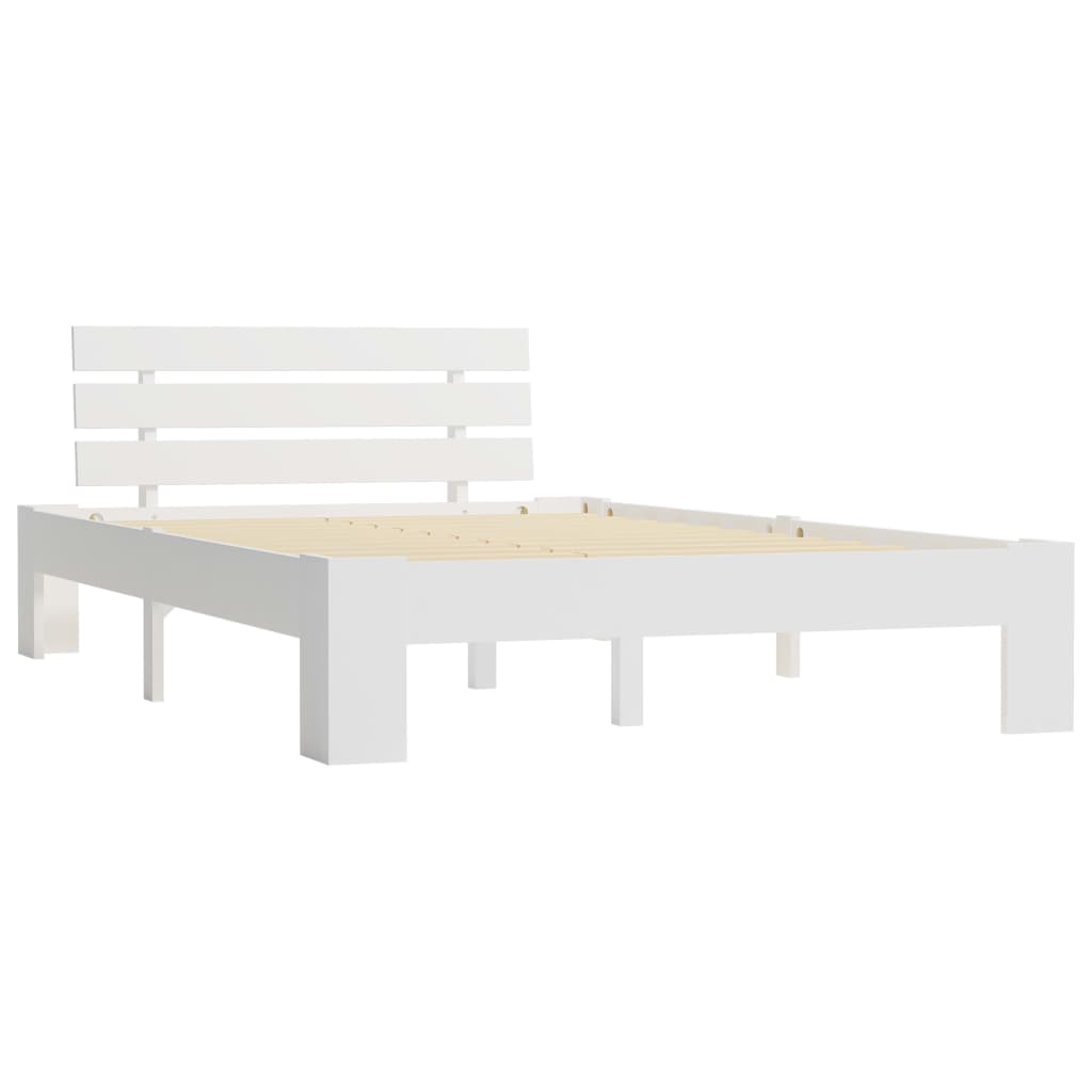 Sängram utan madrass vit 140x200 cm massiv furu