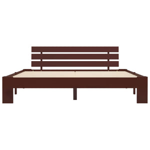 Sängram utan madrass mörkbrun 180x200 cm massiv furu