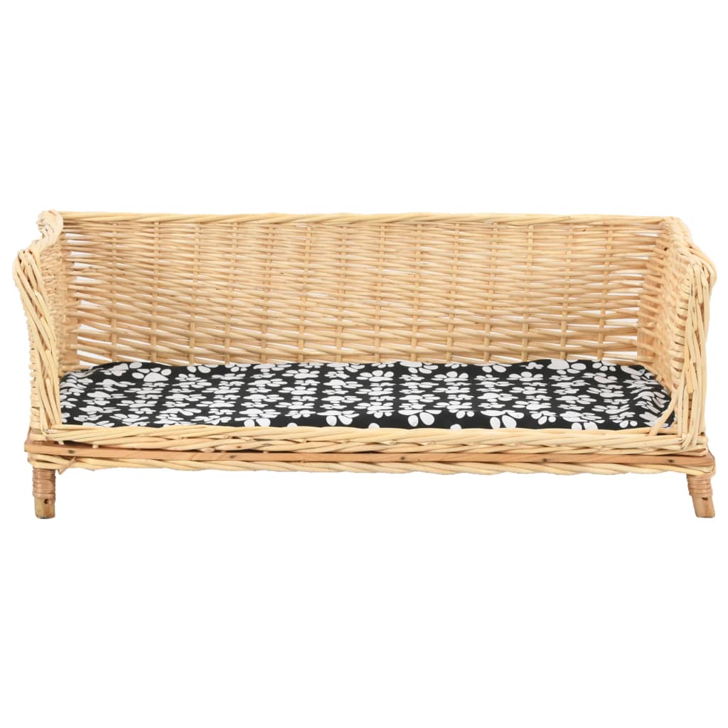 Hundkorg med dyna 90x54x35 cm naturlig pil