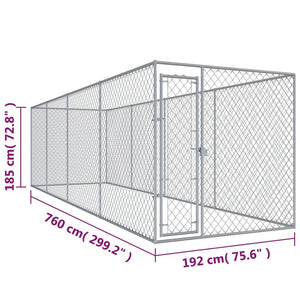 Hundkennel för utomhusbruk 760x192x185 cm