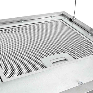 Hängande köksfläkt touchsensor LCD 37 cm rostfritt stål